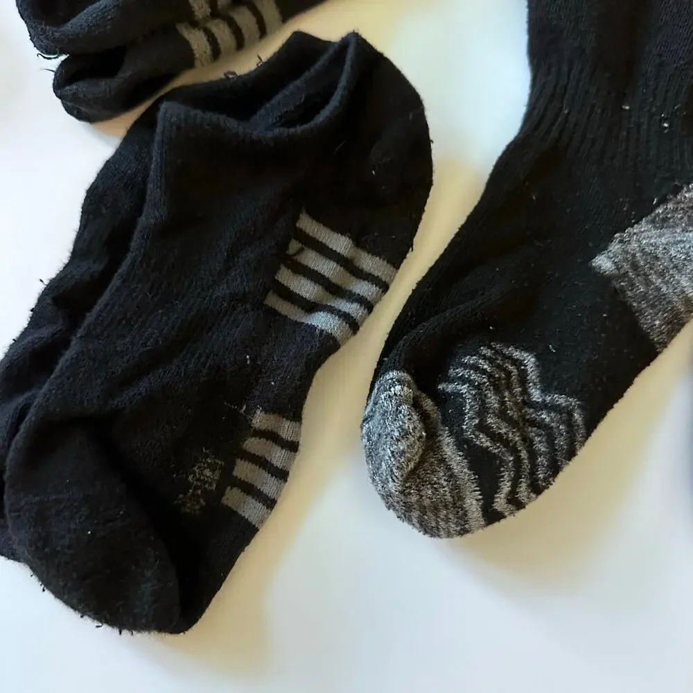 Boys Size Large Sock Bundle - Black and Red - 3 Pairs